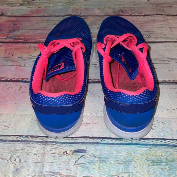 NIKE Youth Blue Hot Pink Flex Running Shoe - US 6.5Y / EU 39 / UK 6 - Picture 4 of 13
